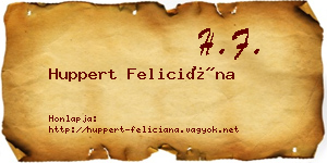 Huppert Feliciána névjegykártya